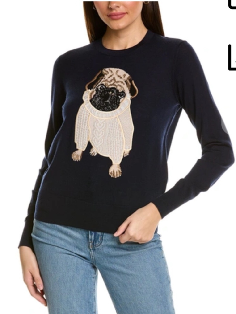 Like New Brooks Brothers Pug Dog Sweater